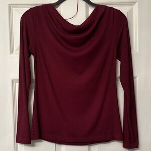 Nine Britton Deep Red Ribbed Top